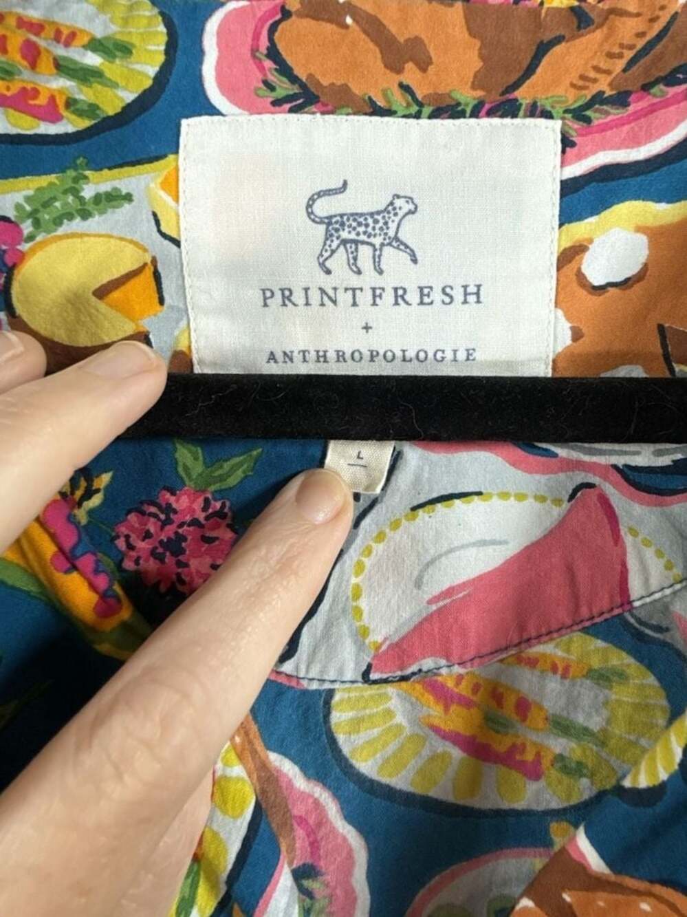 Printfresh x Anthropologie Festive Feast Thanksgiving Dinner Long Sleeve Pajama - Picture 3 of 16